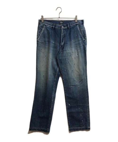 NEIGHBORHOOD（ネイバーフッド）NEIGHBORHOOD (ネイバーフッド) OLD JOE & Co. (オールドジョー) ペイント加工デニムパンツ インディゴ サイズ:Lの古着・服飾アイテム