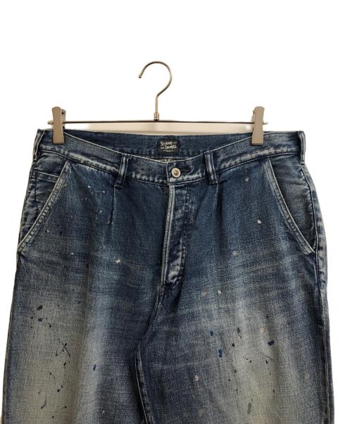 NEIGHBORHOOD（ネイバーフッド）NEIGHBORHOOD (ネイバーフッド) OLD JOE & Co. (オールドジョー) ペイント加工デニムパンツ インディゴ サイズ:Lの古着・服飾アイテム