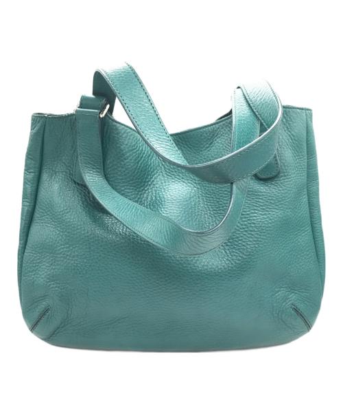 HIROFU（ヒロフ）HIROFU (ヒロフ) レザートートバッグ グリーンの古着・服飾アイテム