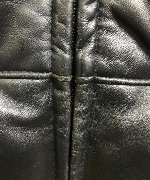 Schott（ショット）Schott (ショット) レザーダウンジャケット ブラック サイズ:Sの古着・服飾アイテム