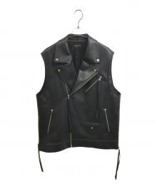 MAISON SPECIAL（メゾンスペシャル）の古着「Vegan Leather Riders Gilet」｜ブラック