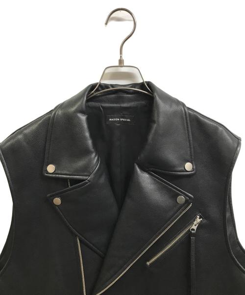 MAISON SPECIAL（メゾンスペシャル）MAISON SPECIAL (メゾンスペシャル) Vegan Leather Riders Gilet ブラック サイズ:FREEの古着・服飾アイテム