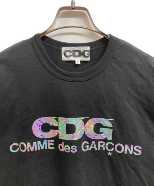 CDG（シーディージー）CDG (シーディージー) ホログラムロゴプリント ブラック サイズ:Lの古着・服飾アイテム