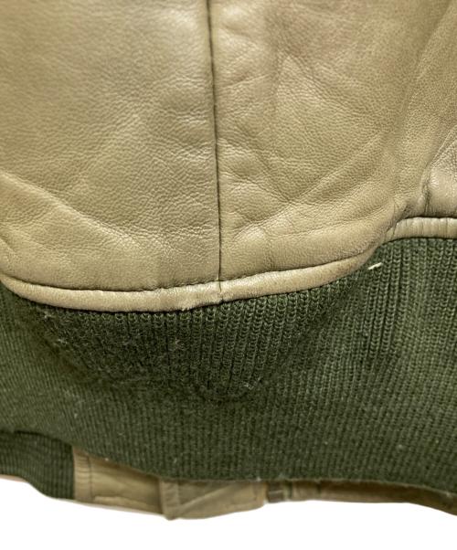 POLO RALPH LAUREN（ポロ・ラルフローレン）POLO RALPH LAUREN (ポロ・ラルフローレン) MA‐1タイプレザージャケット カーキ サイズ:Lの古着・服飾アイテム