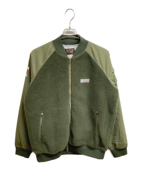 rough&swell Duckbills（ラフアンドスウェル）rough&swell Duckbills (ラフアンドスウェル) 切替ボアジップブルゾン カーキ サイズ:Lの古着・服飾アイテム