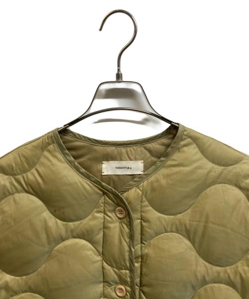 TODAYFUL（トゥデイフル）TODAYFUL (トゥデイフル) Collarless Quilting Jacket カーキ サイズ:38の古着・服飾アイテム