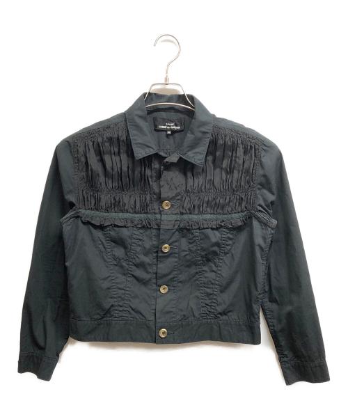 tricot COMME des GARCONS（トリココムデギャルソン）tricot COMME des GARCONS (トリココムデギャルソン) ギャザー切替ジャケット ブラック サイズ:Mの古着・服飾アイテム