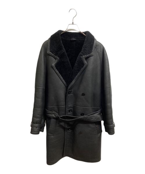 BAD THREADS（バッド・スレッズ）BAD THREADS (バッド・スレッズ) レザームートンコート ブラック サイズ:ーの古着・服飾アイテム