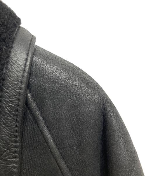 BAD THREADS（バッド・スレッズ）BAD THREADS (バッド・スレッズ) レザームートンコート ブラック サイズ:ーの古着・服飾アイテム