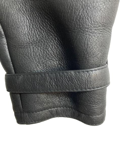 BAD THREADS（バッド・スレッズ）BAD THREADS (バッド・スレッズ) レザームートンコート ブラック サイズ:ーの古着・服飾アイテム