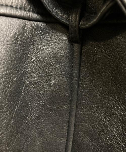 BAD THREADS（バッド・スレッズ）BAD THREADS (バッド・スレッズ) レザームートンコート ブラック サイズ:ーの古着・服飾アイテム