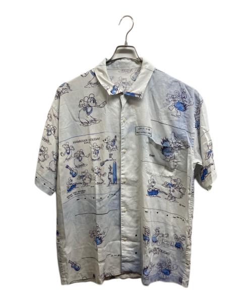 DISNEY（ディズニー）DISNEY (ディズニー) Porter Classic (ポータークラシック) DISNEY ALOHA BLOUSE ホワイト サイズ:Lの古着・服飾アイテム
