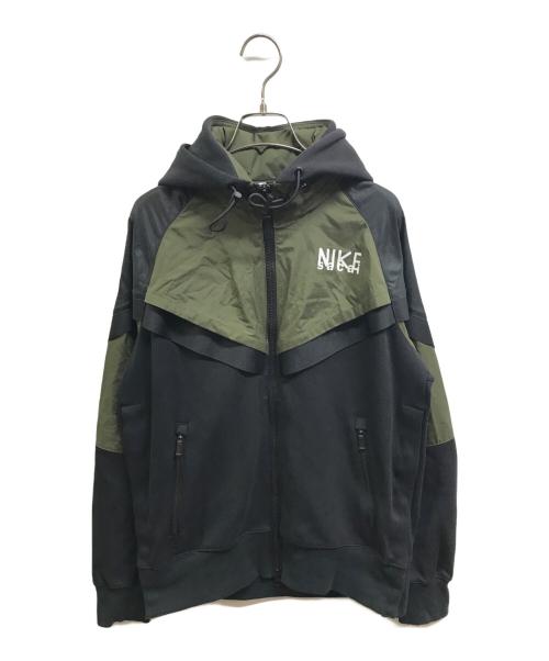 NIKE（ナイキ）NIKE (ナイキ) sacai (サカイ) Full Zip Parker ブラック×カーキ サイズ:Sの古着・服飾アイテム