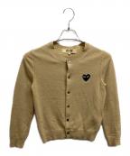 PLAY COMME des GARCONSプレイコムデギャルソン）の古着「ハートワッペンニットカーディガン」｜ベージュ