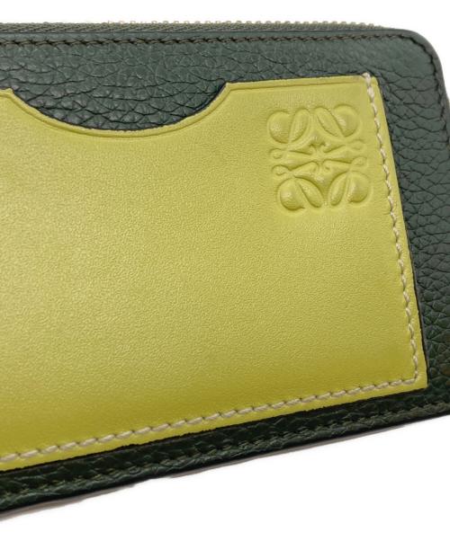 LOEWE（ロエベ）LOEWE (ロエベ) コインカードホルダー グリーン×イエローの古着・服飾アイテム