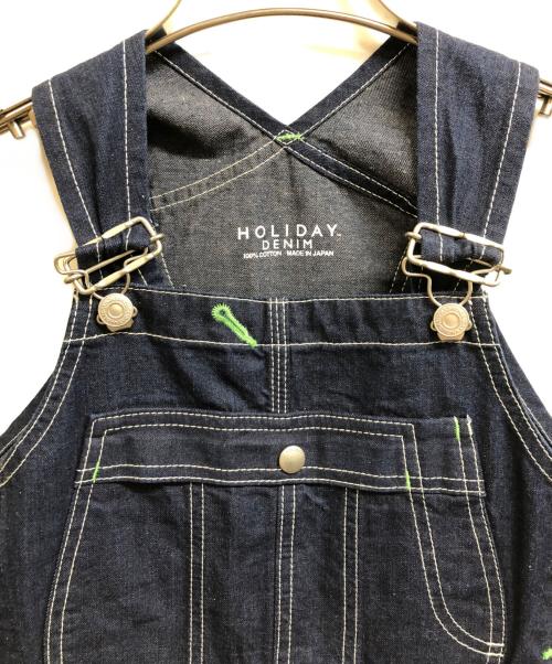 holiday（ホリデー）holiday (ホリデー) SLIM FLARE DENIM OVER-ALL インディゴ サイズ:LG/00の古着・服飾アイテム