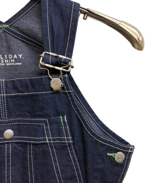 holiday（ホリデー）holiday (ホリデー) SLIM FLARE DENIM OVER-ALL インディゴ サイズ:LG/00の古着・服飾アイテム