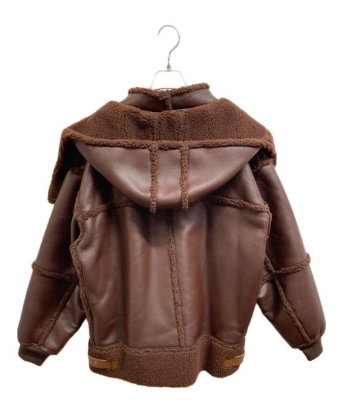 6(ROKU) BEAUTY&YOUTH（ロク ビューティーアンドユース）6(ROKU) BEAUTY&YOUTH (ロク ビューティーアンドユース) FAKE LEATHER×BOA ZIP BLOUSON ブラウン サイズ:38の古着・服飾アイテム