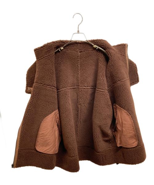 6(ROKU) BEAUTY&YOUTH（ロク ビューティーアンドユース）6(ROKU) BEAUTY&YOUTH (ロク ビューティーアンドユース) FAKE LEATHER×BOA ZIP BLOUSON ブラウン サイズ:38の古着・服飾アイテム