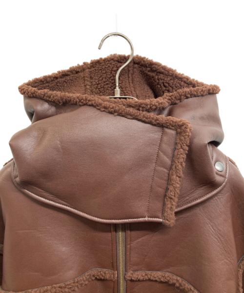 6(ROKU) BEAUTY&YOUTH（ロク ビューティーアンドユース）6(ROKU) BEAUTY&YOUTH (ロク ビューティーアンドユース) FAKE LEATHER×BOA ZIP BLOUSON ブラウン サイズ:38の古着・服飾アイテム