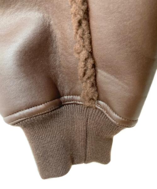 6(ROKU) BEAUTY&YOUTH（ロク ビューティーアンドユース）6(ROKU) BEAUTY&YOUTH (ロク ビューティーアンドユース) FAKE LEATHER×BOA ZIP BLOUSON ブラウン サイズ:38の古着・服飾アイテム