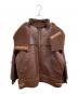 6(ROKU) BEAUTY&YOUTH（ロク ビューティーアンドユース）の古着「FAKE LEATHER×BOA ZIP BLOUSON」｜ブラウン