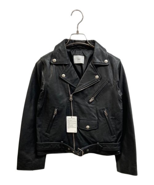 CANAL JEAN NAF（キャナルジーン ナフ）CANAL JEAN NAF (キャナルジーン ナフ) ラムレザーダブルライダースジャケット ブラック サイズ:36 未使用品の古着・服飾アイテム