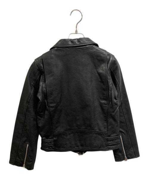 CANAL JEAN NAF（キャナルジーン ナフ）CANAL JEAN NAF (キャナルジーン ナフ) ラムレザーダブルライダースジャケット ブラック サイズ:36 未使用品の古着・服飾アイテム