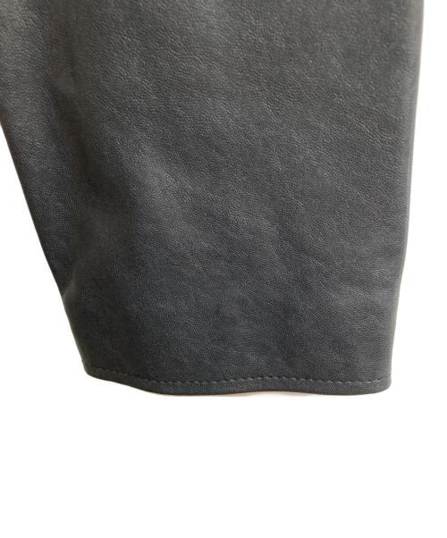 CANAL JEAN NAF（キャナルジーン ナフ）CANAL JEAN NAF (キャナルジーン ナフ) ラムレザーダブルライダースジャケット ブラック サイズ:36 未使用品の古着・服飾アイテム