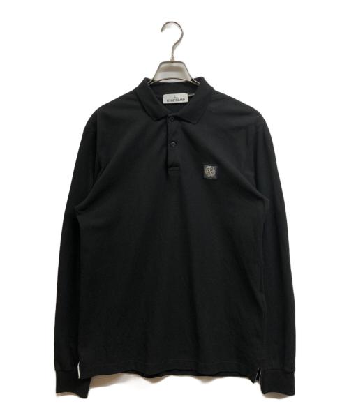 STONE ISLAND（ストーンアイランド）STONE ISLAND (ストーンアイランド) 長袖ポロシャツ ブラック サイズ:Ｌの古着・服飾アイテム