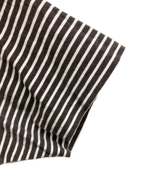 STONE ISLAND（ストーンアイランド）STONE ISLAND (ストーンアイランド) マリンボーダーTシャツ ホワイト×ブラウン サイズ:Lの古着・服飾アイテム