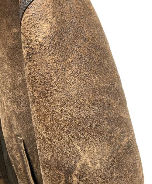 THE ORIGIN REBEL（オリジンレーベル）THE ORIGIN REBEL (オリジンレーベル) ムートンフライトジャケット ブラウン サイズ:Ｍの古着・服飾アイテム