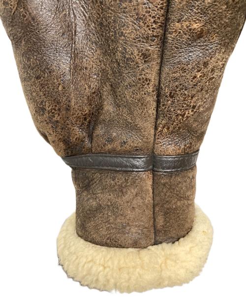 THE ORIGIN REBEL（オリジンレーベル）THE ORIGIN REBEL (オリジンレーベル) ムートンフライトジャケット ブラウン サイズ:Ｍの古着・服飾アイテム