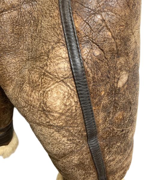 THE ORIGIN REBEL（オリジンレーベル）THE ORIGIN REBEL (オリジンレーベル) ムートンフライトジャケット ブラウン サイズ:Ｍの古着・服飾アイテム