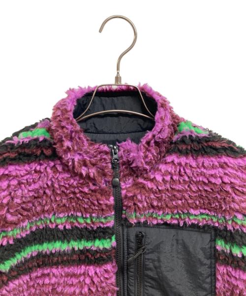 stussy（ステューシー）stussy (ステューシー) Striped Sherpa パープル サイズ:XLの古着・服飾アイテム