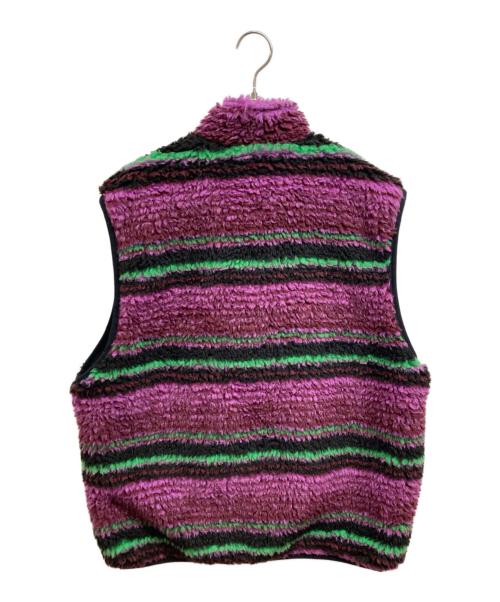 stussy（ステューシー）stussy (ステューシー) Striped Sherpa パープル サイズ:XLの古着・服飾アイテム