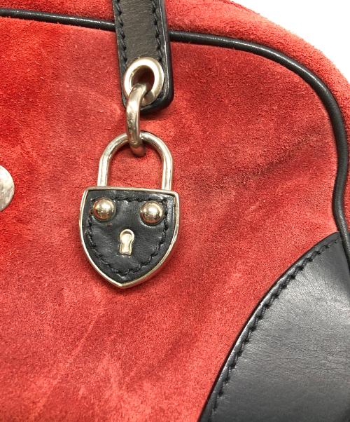 MIU MIU（ミュウミュウ）MIU MIU (ミュウミュウ) スエード×レザー ヴィンテージボストンバッグ レッドの古着・服飾アイテム