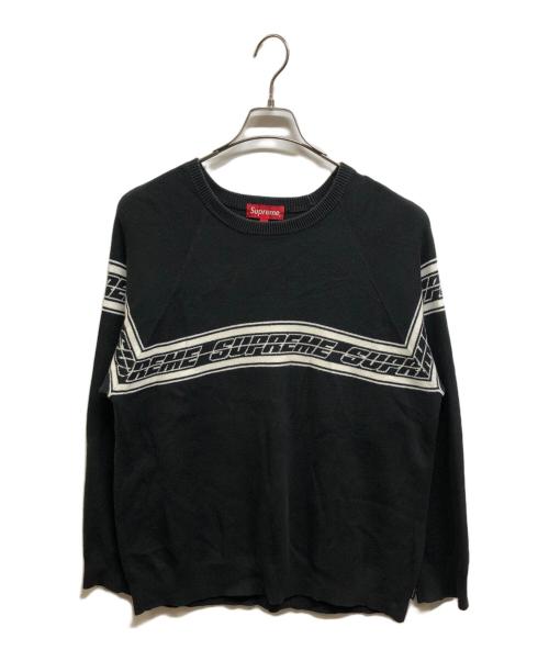 SUPREME（シュプリーム）Supreme (シュプリーム) STRIPED RAGLAN SWEATER グレー サイズ:Mの古着・服飾アイテム