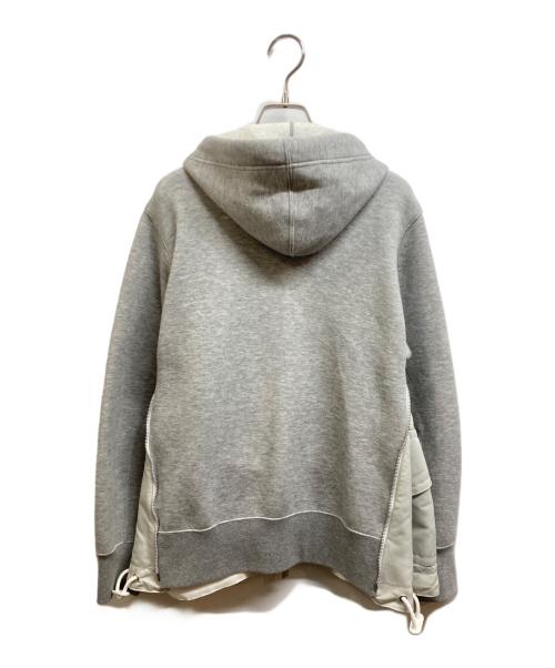 sacai（サカイ）sacai (サカイ) Sponge Sweat × MA-1 Zip Up Hoodie グレー サイズ:2の古着・服飾アイテム
