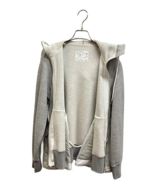 sacai（サカイ）sacai (サカイ) Sponge Sweat × MA-1 Zip Up Hoodie グレー サイズ:2の古着・服飾アイテム