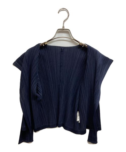 PLEATS PLEASE（プリーツプリーズ）PLEATS PLEASE (プリーツプリーズ) プリーツカーディガン ネイビー サイズ:3の古着・服飾アイテム