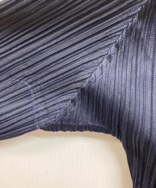 PLEATS PLEASE（プリーツプリーズ）PLEATS PLEASE (プリーツプリーズ) プリーツカーディガン ネイビー サイズ:3の古着・服飾アイテム