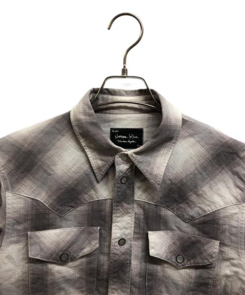 NUMBER (N)INE（ナンバーナイン）NUMBER (N)INE (ナンバーナイン) オンブレチェックウエスタンシャツ ベージュ サイズ:2の古着・服飾アイテム