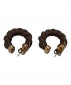 BOTTEGA VENETAボッテガベネタ）の古着「ツイストデザインピアス」｜ブラウン