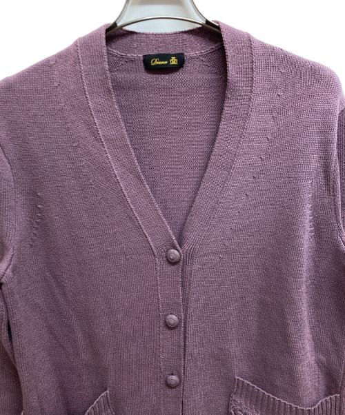 DRAWER（ドゥロワー）DRAWER (ドゥロワー) 7GフリンジVネックロングカーディガン パープル サイズ:FREEの古着・服飾アイテム