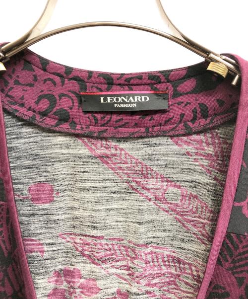 LEONARD（レオナール）LEONARD (レオナール) シルク混カシュクーワンピース パープル サイズ:Lの古着・服飾アイテム