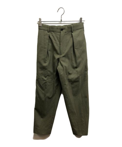 MARKAWARE（マーカウェア）MARKAWARE (マーカウェア) FRONT PLEATS PEGTOP ORGANIC WOOL TROPICAL グリーン サイズ:1の古着・服飾アイテム