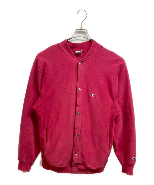 Champion REVERSE WEAVE（チャンピオン リバース ウィーブ）Champion REVERSE WEAVE (チャンピオン リバース ウィーブ) スナップカーディガン ピンク サイズ:LARGEの古着・服飾アイテム