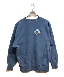 Champion REVERSE WEAVE（チャンピオン リバース ウィーブ）の古着「カレッジ刺繍スウェット」｜ブルー