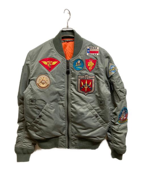 AVIREX（アヴィレックス）AVIREX (アヴィレックス) MA-1 TOP GUN CUSTOM フライトジャケット カーキ サイズ:Lの古着・服飾アイテム